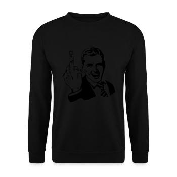 Mittelfinger - Unisex Pullover - Schwarz - Vorne - Alina (178cm) & Michal (187cm)