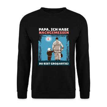 Feuerwehr Feuerwehrmann Vater Geschenk Sohn - Unisex Pullover - Schwarz - Vorne - Alina (178cm) & Michal (187cm)