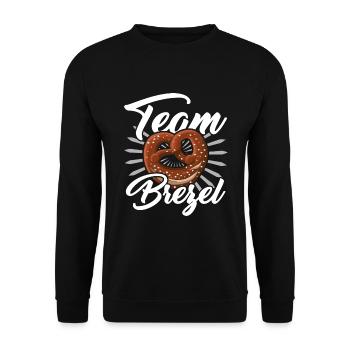 Team Pretzel Saying - Unisex Sweatshirt - black - Front - Alina (178cm) & Michal (187cm)
