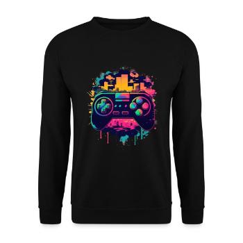 Console de jeu - Sweat-shirt Unisexe - noir - Devant - Alina (178cm) & Michal (187cm)