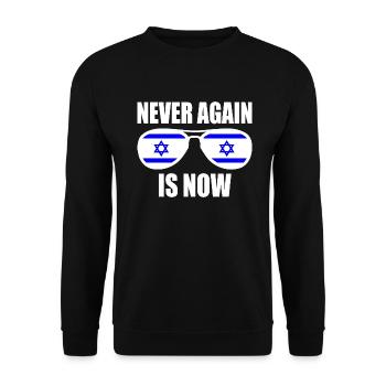 Never again is now - Sweat-shirt Unisexe - noir - Devant - Alina (178cm) & Michal (187cm)