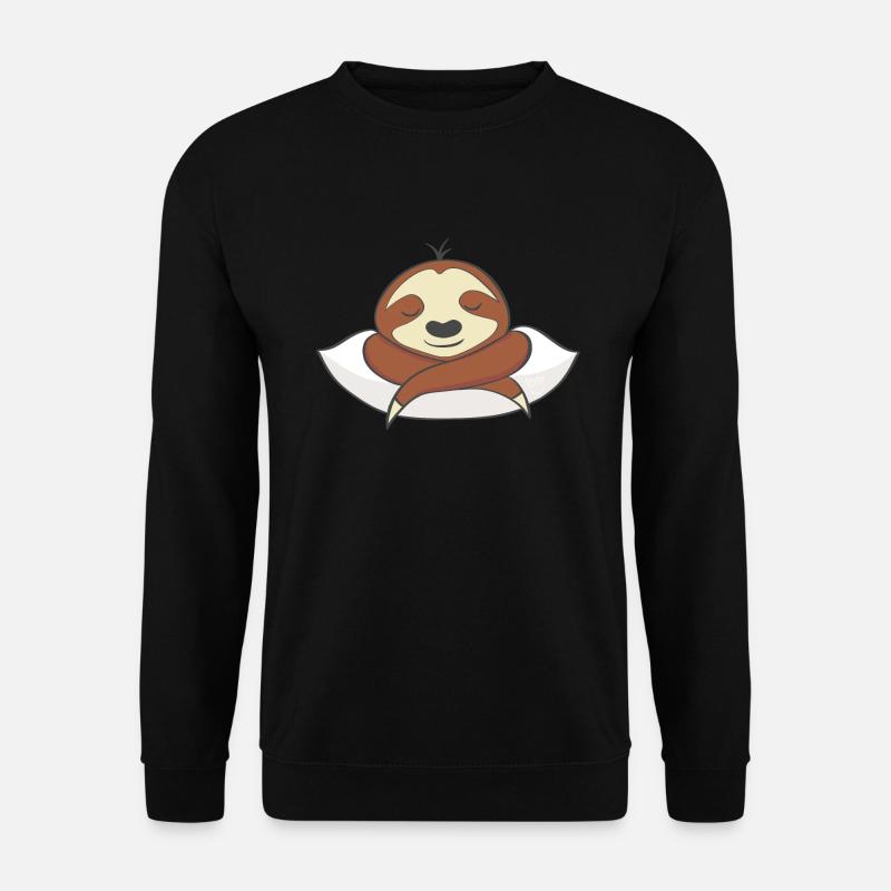 Faultier schläft auf Kissen | Illustration - Unisex Pullover - Schwarz