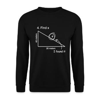 Trouvez la chemise de XT je l'ai trouvée - Science de maths drôle Tes - Sweat-shirt Unisexe - noir - Devant - Alina (178cm) & Michal (187cm)