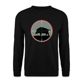 Keiler Wildschwein Schwarzwild Sau Boar Wildsau - Unisex Pullover - Schwarz - Vorne - Alina (178cm) & Michal (187cm)