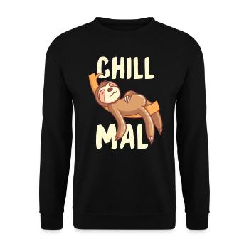 Chill paresseux cadeau relaxant et rafraîchissant - Sweat-shirt Unisexe - noir - Devant - Alina (178cm) & Michal (187cm)