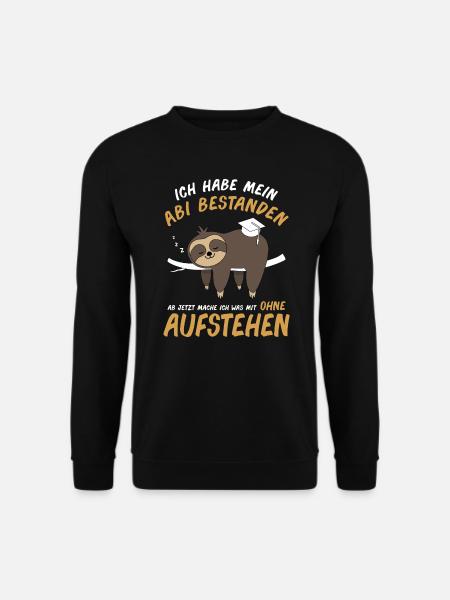 Abitur Abschluss Abi Abifeier Faultier Geschenk - Unisex Pullover - Schwarz