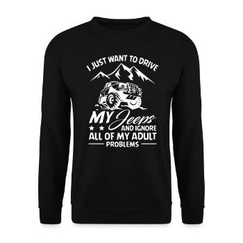 Mes Jeeps et ignorer les problèmes - Sweat-shirt Unisexe - noir - Devant - Alina (178cm) & Michal (187cm)
