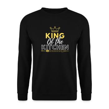 King of the Kitchen - Funny Best Chef - Unisex Sweatshirt - black - Front - Alina (178cm) & Michal (187cm)