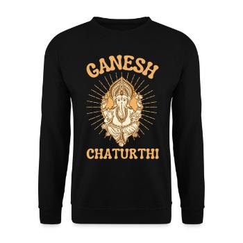 Ganesh Chaturthi Hidouisme - Sweat-shirt Unisexe - noir - Devant - Alina (178cm) & Michal (187cm)