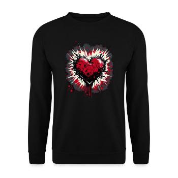 Mein Herz - Unisex Pullover - Schwarz - Vorne - Alina (178cm) & Michal (187cm)