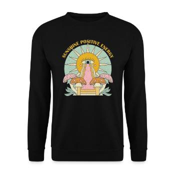 Sun Sunshine Motivation Graphic - Unisex Sweatshirt - black - Front - Alina (178cm) & Michal (187cm)