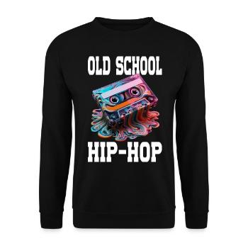 Old School Hip Hop Retro Melting Cassette - Sweat-shirt Unisexe - noir - Devant - Alina (178cm) & Michal (187cm)