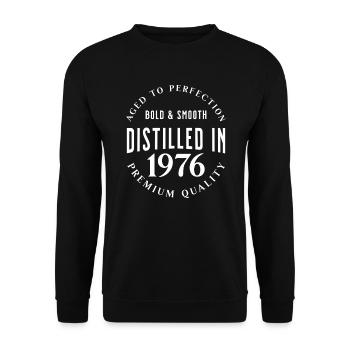 Distilled in 1976 Birthday Gift Idea - Unisex Sweatshirt - black - Front - Alina (178cm) & Michal (187cm)