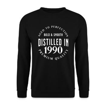 Distilled in 1990's Birthday Gift Idea - Unisex Sweatshirt - black - Front - Alina (178cm) & Michal (187cm)
