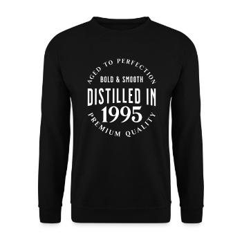 Distilled in 1995 Birthday Gift Idea - Unisex Sweatshirt - black - Front - Alina (178cm) & Michal (187cm)
