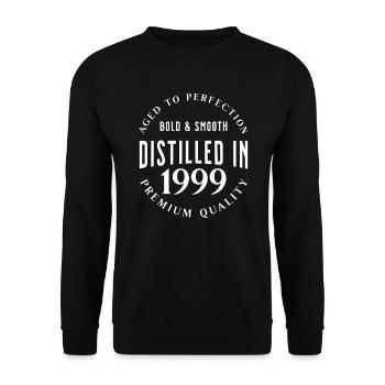 distillé en 1999 idée cadeau d’anniversaire - Sweat-shirt Unisexe - noir - Devant - Alina (178cm) & Michal (187cm)