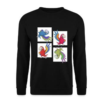 talking parrot shows colorful plumage - Unisex Sweatshirt - black - Front - Alina (178cm) & Michal (187cm)