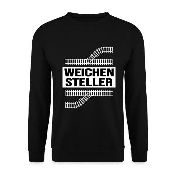 Modèle réduit de locomotive de chemin de fer « aiguilleur » - Sweat-shirt Unisexe - noir - Devant - Alina (178cm) & Michal (187cm)