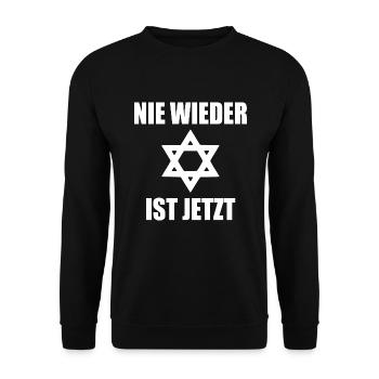 Nie wieder ist jetzt - Unisex Pullover - Schwarz - Vorne - Alina (178cm) & Michal (187cm)