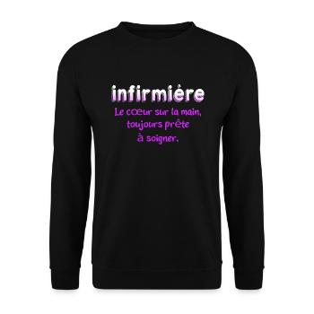 KRANKENSCHWESTER KRANKENSCHWESTER DOKTOR HUMOR DRÖLES 16 - Unisex Pullover - Schwarz - Vorne - Alina (178cm) & Michal (187cm)