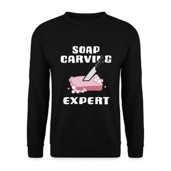 soap soap carver soap carving expert - Unisex Sweatshirt - black - Front - Alina (178cm) & Michal (187cm)