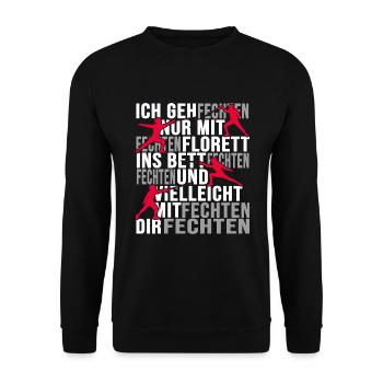 fechten fechter degen florett - Unisex Pullover - Schwarz - Vorne - Alina (178cm) & Michal (187cm)