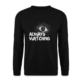 Ich beobachte dich - Unisex Pullover - Schwarz - Vorne - Alina (178cm) & Michal (187cm)