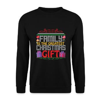 Family is the greatest Christmas Gift - Unisex Pullover - Schwarz - Vorne - Alina (178cm) & Michal (187cm)