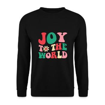 Joy Love Peace world Christmas t-shirt - Unisex Pullover - Schwarz - Vorne - Alina (178cm) & Michal (187cm)