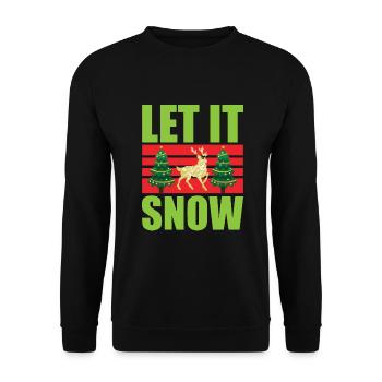 Christmas Let It Snow - Unisex Pullover - Schwarz - Vorne - Alina (178cm) & Michal (187cm)