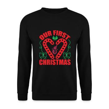 Our first Christmas - Unisex Pullover - Schwarz - Vorne - Alina (178cm) & Michal (187cm)