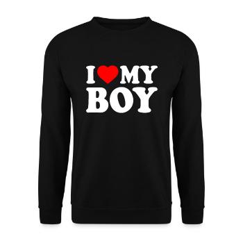 I love my boy - Unisex Sweatshirt - black - Front - Alina (178cm) & Michal (187cm)