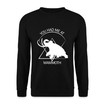 Lustiges Mammut Steinzeit Eiszeit Design Urzeit - Unisex Pullover - Schwarz - Vorne - Alina (178cm) & Michal (187cm)