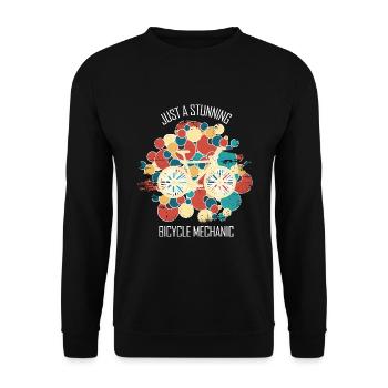 Fahrradwerkstatt Fahrradmonteurin Fahrrad - Unisex Pullover - Schwarz - Vorne - Alina (178cm) & Michal (187cm)