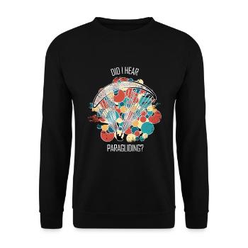 Paragliding Gleitschirm Paragleiter Paraglider - Unisex Pullover - Schwarz - Vorne - Alina (178cm) & Michal (187cm)