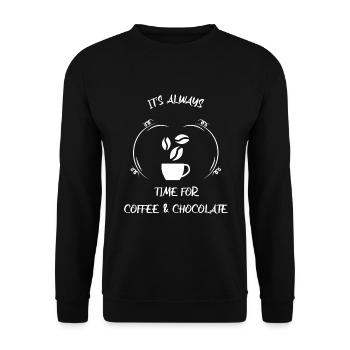 Café, expresso, café et chocolat - Sweat-shirt Unisexe - noir - Devant - Alina (178cm) & Michal (187cm)