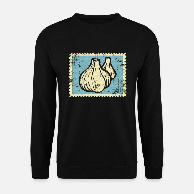 Knoblauch Briefmarke - Unisex Pullover - Schwarz