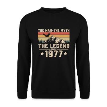 1977 Vintage né homme mythe légende - Sweat-shirt Unisexe - noir - Devant - Alina (178cm) & Michal (187cm)