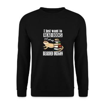 Bärtiger Drache - Unisex Pullover - Schwarz - Vorne - Alina (178cm) & Michal (187cm)