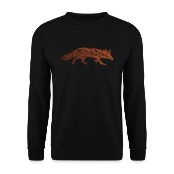 Fuchs Kritzelei Farben Füchse Förster - Unisex Pullover - Schwarz - Vorne - Alina (178cm) & Michal (187cm)