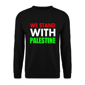 We stand with palestine - Unisex Sweatshirt - black - Front - Alina (178cm) & Michal (187cm)