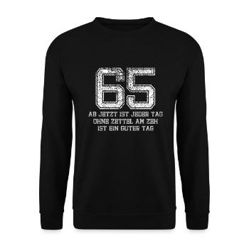 65 Jeder Tag ohne Zettel am Zeh ist ein guter Tag - Unisex Pullover - Schwarz - Vorne - Alina (178cm) & Michal (187cm)