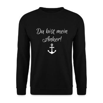 Du bist mein Anker - Unisex Pullover - Schwarz - Vorne - Alina (178cm) & Michal (187cm)