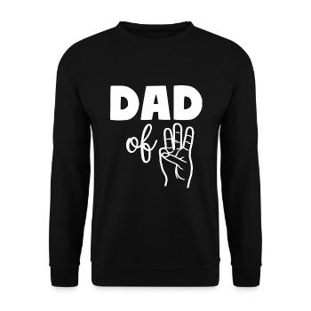 Dad of Three 3 Dad - Unisex Pullover - Schwarz - Vorne - Alina (178cm) & Michal (187cm)
