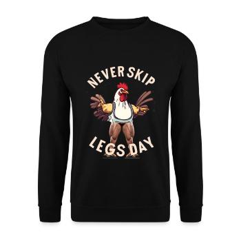 Never Skip Leg Day - Unisex Pullover - Schwarz - Vorne - Alina (178cm) & Michal (187cm)