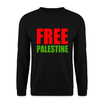 Free palestine - Unisex Pullover - Schwarz - Vorne - Alina (178cm) & Michal (187cm)