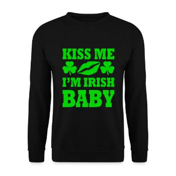 kiss me im irish baby - Unisex Sweatshirt - black - Front - Alina (178cm) & Michal (187cm)