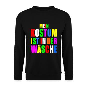 mein kostüm ist in der wäsche - Unisex Pullover - Schwarz - Vorne - Alina (178cm) & Michal (187cm)