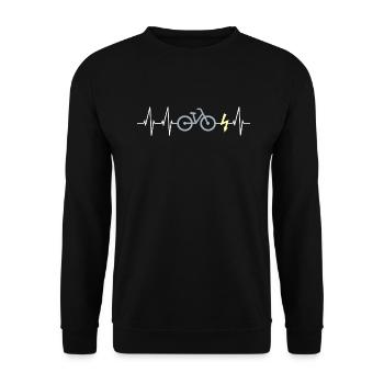 E-Bike Heartbeat - Sweat-shirt Unisexe - noir - Devant - Alina (178cm) & Michal (187cm)