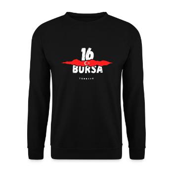 16 Bursa Türkei Türkiye - Unisex Pullover - Schwarz - Vorne - Alina (178cm) & Michal (187cm)